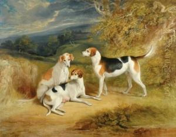 The Duke Of Rutland's Hounds With Belvoir Castle In Thedistance Oil Painting by Henry Perlee Parker