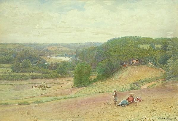 Haymaking Near Dartford Oil Painting by John Parker