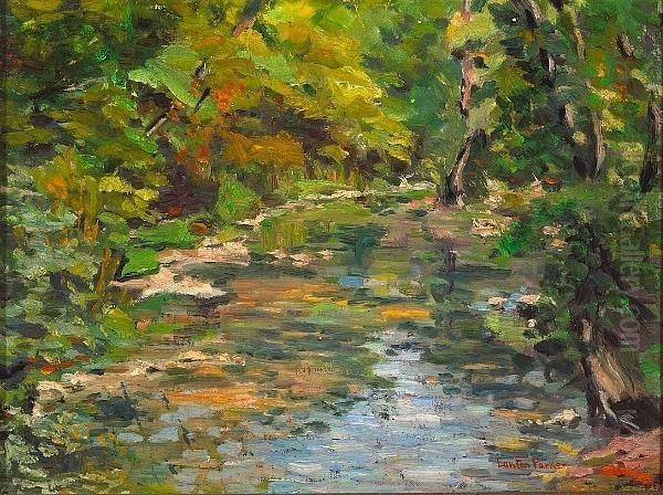 Wooded Creek Oil Painting by Lawton Silas Parker