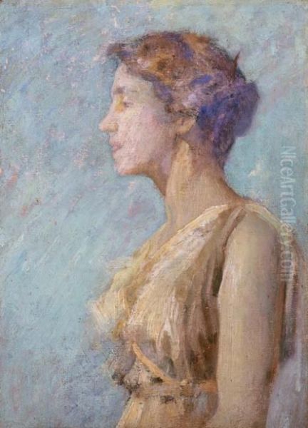 Woman In Profile Oil Painting by Lawton Silas Parker