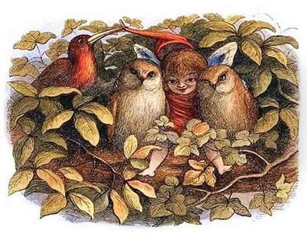 Fairy and Owls Oil Painting by Richard Doyle