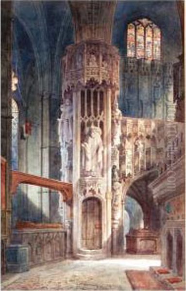 Royal Chapel, Westminster Abbey Oil Painting by Alfred Edward Parkman