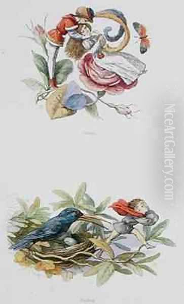 Flirting and Stealing Oil Painting by Richard Doyle