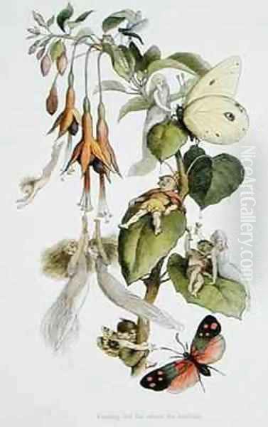 Feasting and fun among the fuschias Oil Painting by Richard Doyle