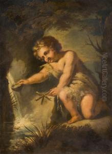 Saint Jean-baptiste Enfant A La Source Oil Painting by Michele Da Parma (see Rocca)