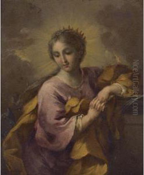 Saint Catherine Oil Painting by Michele Da Parma (see Rocca)