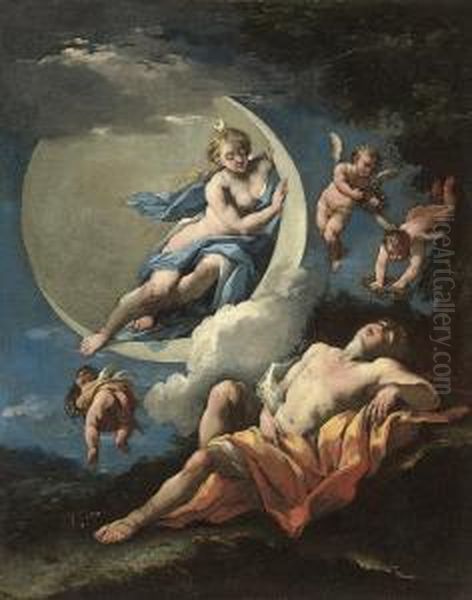 Diana And Endymion Oil Painting by Michele Da Parma (see Rocca)