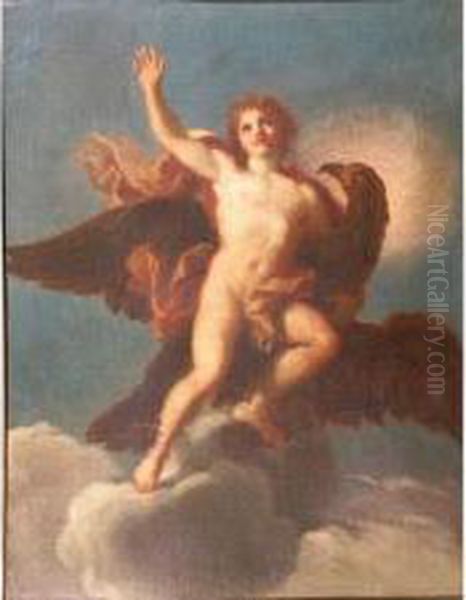 L'enlevement De Ganymede Oil Painting by Michele Da Parma (see Rocca)