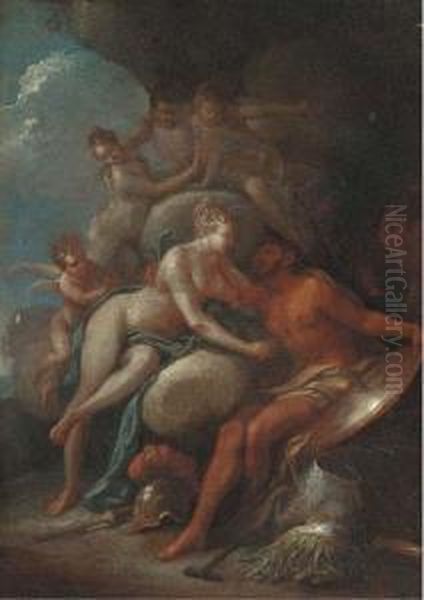 Venus In The Forge Of Vulcan Oil Painting by Michele Da Parma (see Rocca)