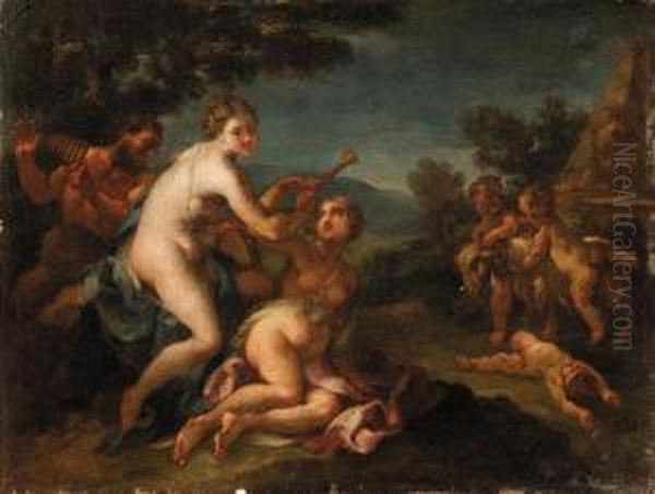 Rocca, M.
Nymphs And A Satyr With Putti Playing With A Goat Oil Painting by Michele Da Parma (see Rocca)