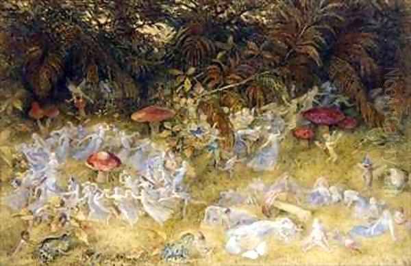 Fairy Rings and Toadstools Oil Painting by Richard Doyle