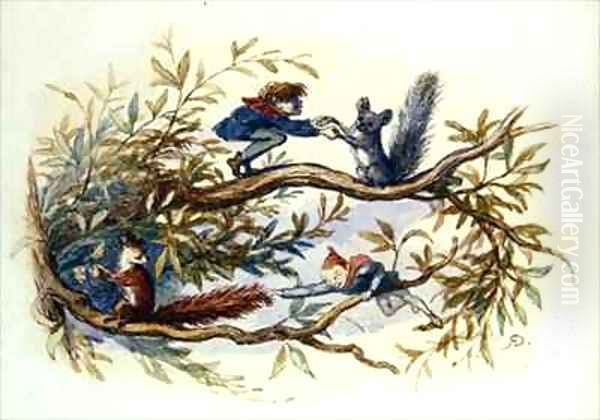 Goblins and Squirrels Oil Painting by Richard Doyle