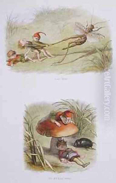 Cruel Elves and The Elf King Asleep Oil Painting by Richard Doyle