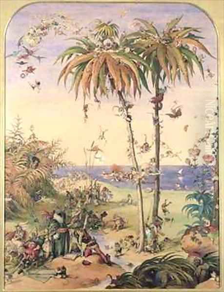 The Enchanted Tree a fantasy based on The Tempest Oil Painting by Richard Doyle