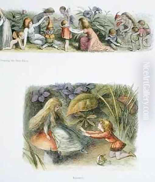 Dressing the Baby Elves and Rejected Oil Painting by Richard Doyle