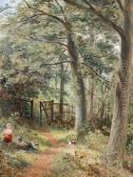 A Summer's Picnic In The Woods Oil Painting by Edmund Thomas Parris