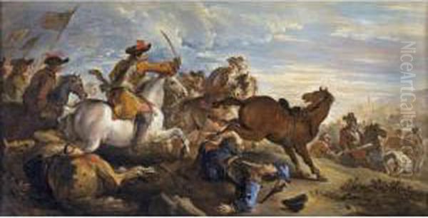 Choc De Cavalerie Oil Painting by Joseph Parrocel