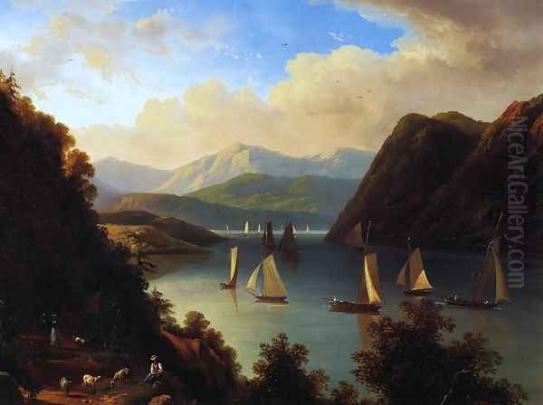 Anthony's Nose on The Hudson Oil Painting by Victor DeGrailly