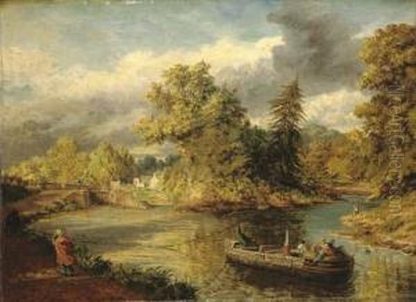 The Anglers Haunt, On The Brent Oil Painting by William Parrott