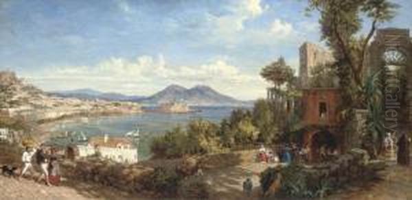 Naples From Near Virgil's Tomb Oil Painting by William Parrott