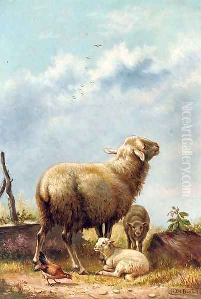 In the pasture Oil Painting by Henri De Beul