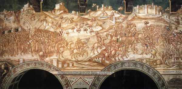 Victory of the Sienese Troops at Val di Chiana in 1363, 1364 Oil Painting by Lippo Di Vanni