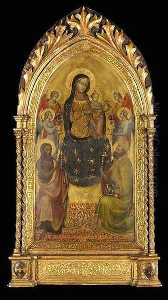 Madonna and Child Enthroned Oil Painting by Lippo D`Andrea