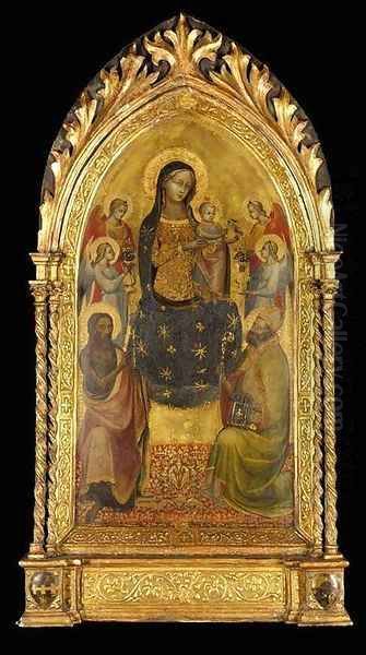 Madonna and Child Enthroned 2 Oil Painting by Lippo D`Andrea