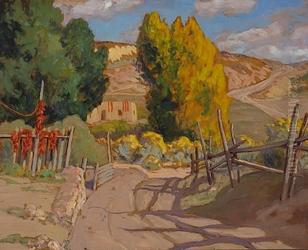 A Lane In Santa Fe Oil Painting by Sheldon Parsons