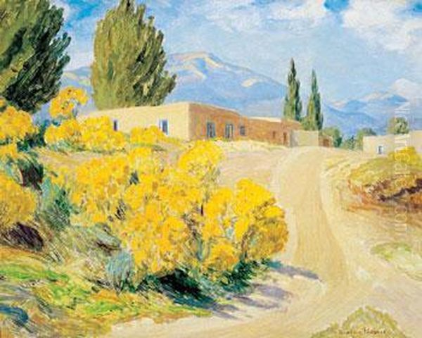 New Mexico Adobe Oil Painting by Sheldon Parsons