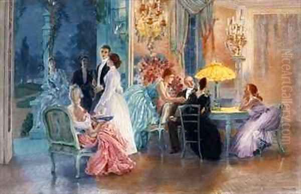 Le Soir au Chateau Oil Painting by Henri-Lucien Doucet