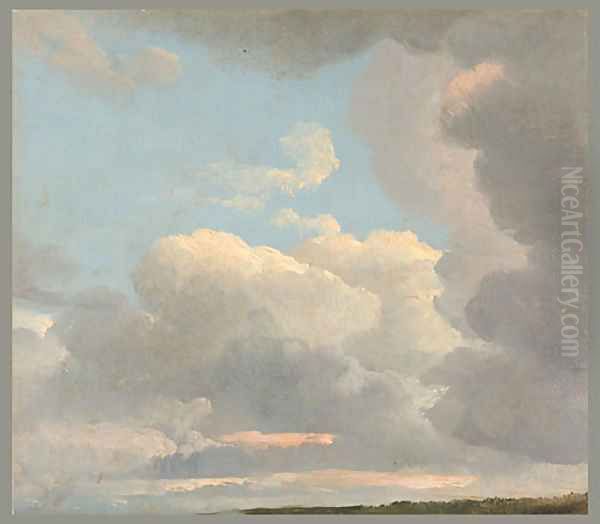 Study of Clouds ca 1800 Oil Painting by Simon-Joseph-Alexandre-Clement Denis