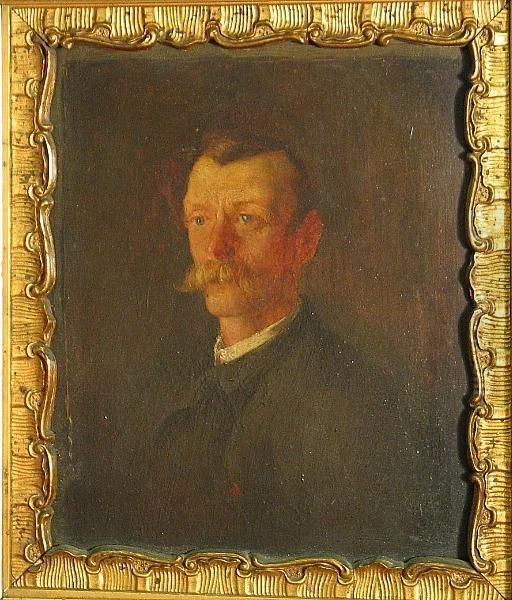 A Portrait Of George Logan (maurice Logan's Father) Oil Painting by Richard Langtry Partington