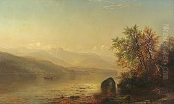 View Of The Hudson Oil Painting by Arthur Parton