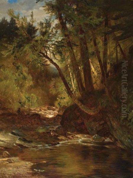 Brook Through The Woods Oil Painting by Arthur Parton