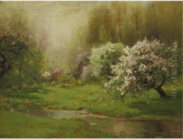 Apple Blossoms Oil Painting by Arthur Parton