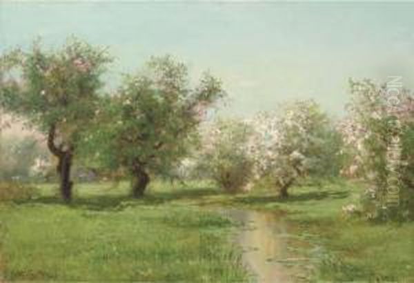 The Orchard In Spring Oil Painting by Arthur Parton