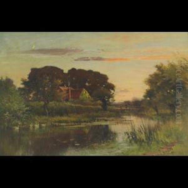 In The Twilight Oil Painting by Ernest Parton