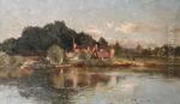 A View On The Thames Oil Painting by Ernest Parton