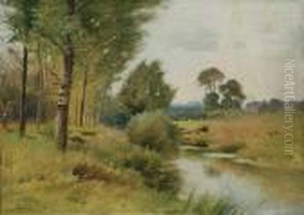 Summer Landscape Oil Painting by Ernest Parton