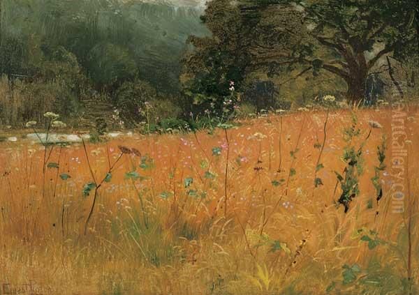 Field Of Wildflowers Oil Painting by Ernest Parton