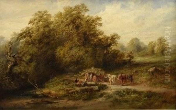 Landscape Inthe Country Near Dorrington Oil Painting by Edward Partridge