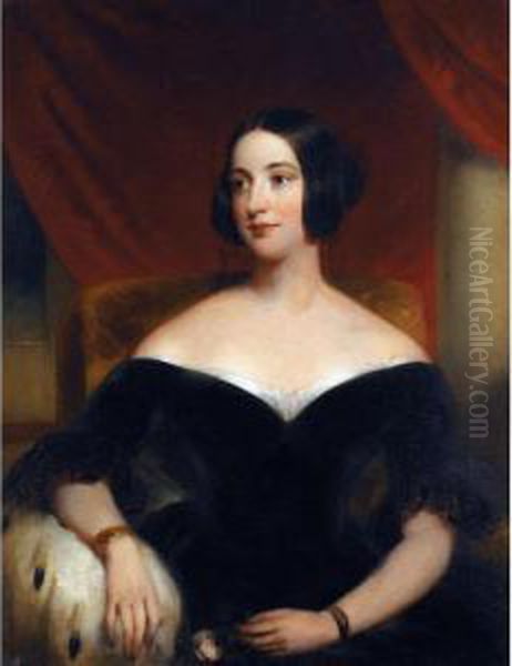 Portrait Of Mary Watts Russell, Lady Knatchbull Oil Painting by John Partridge