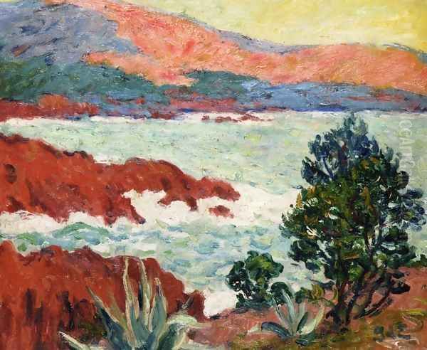 Red Rocks at Trayas Oil Painting by Georges dEspagnat