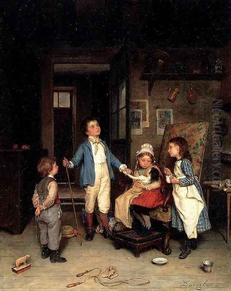 The Doctor's Visit Oil Painting by Andre Henri Dargelas