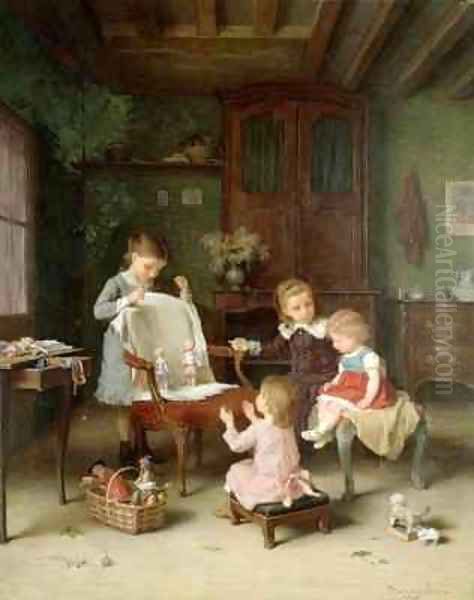 The Happy Family Oil Painting by Andre Henri Dargelas