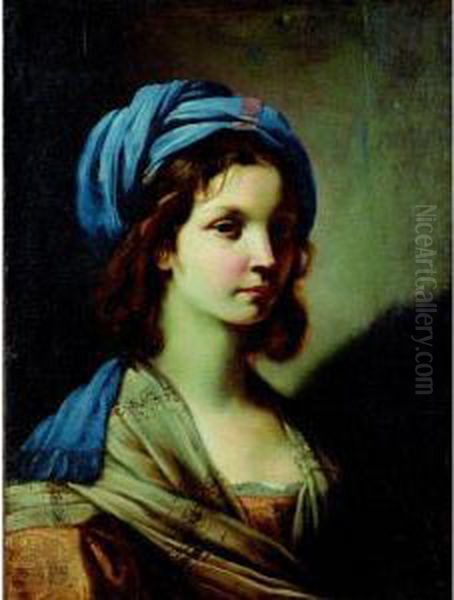 Portrait De Jeune Femme Au Turban Oil Painting by Lorenzo Pasinelli