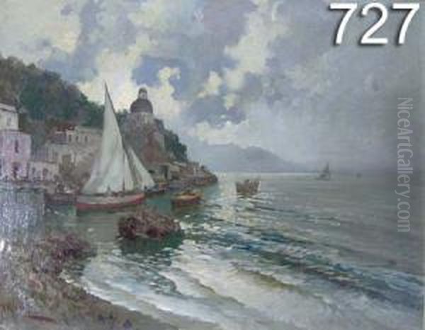 Marina Ligure. Oil Painting by Lazzaro Pasini