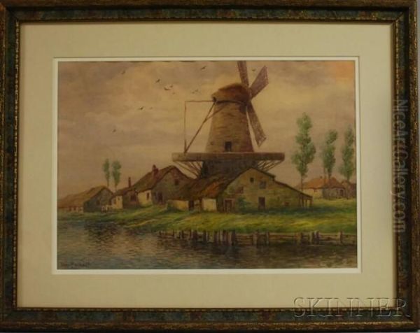 The Old Windmill Oil Painting by William Frederick Paskell