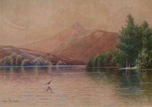 Lakeside Scene Oil Painting by William Frederick Paskell